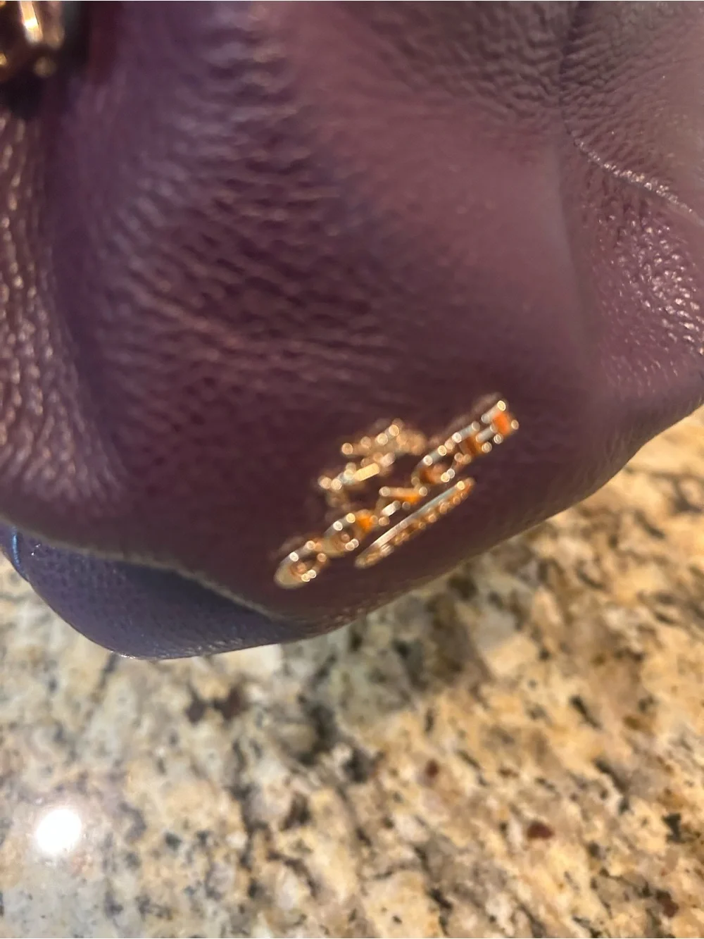 Coach Purple Leather Shoulder Bag
